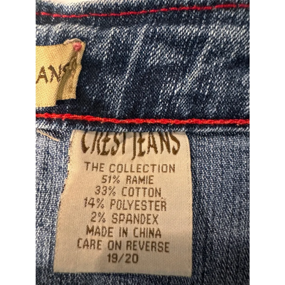 Crest Jeans Denim Skirt Bandana Ruffle Trim Size 19 20 - Picture 10 of 11